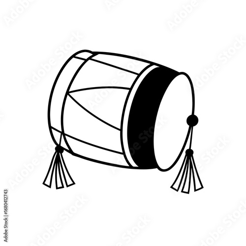 traditional dhol drum with tassels