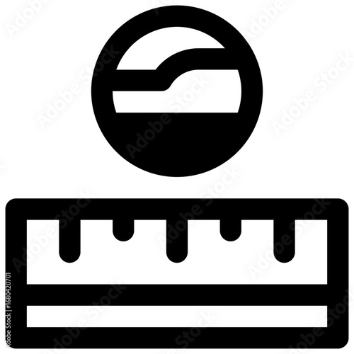 Dwarf planet. Outlined stroke vector icon with black-filled details.