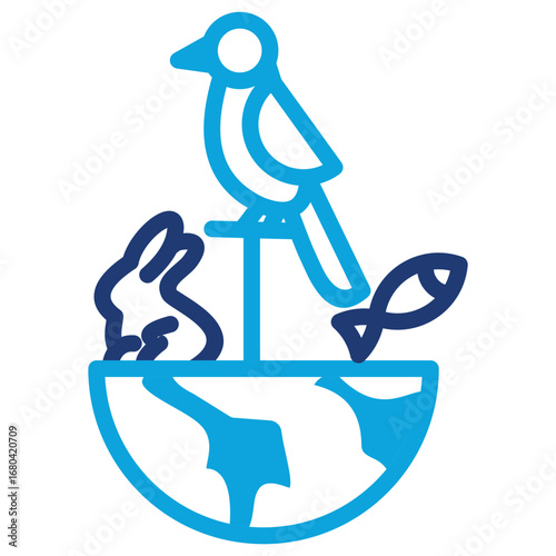 Biodiversity mixed color icon