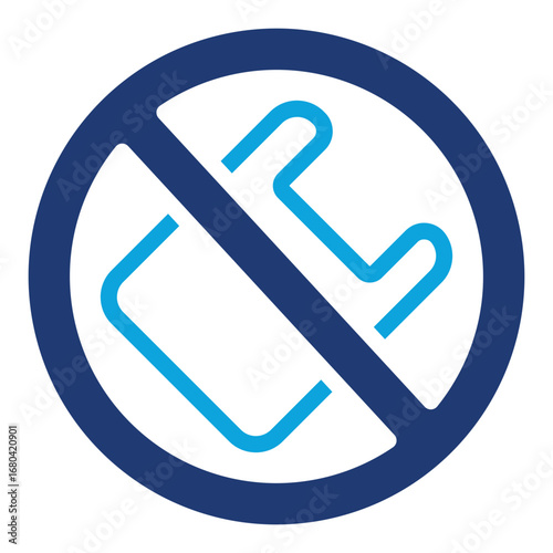 Plastic ban mixed color icon
