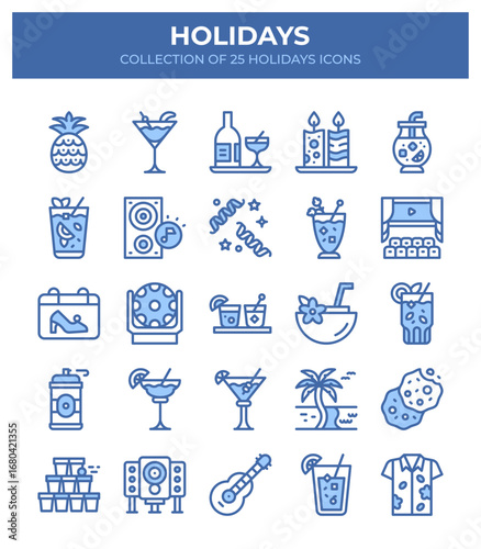 Holidays. A Collection of 25 Festive Icons