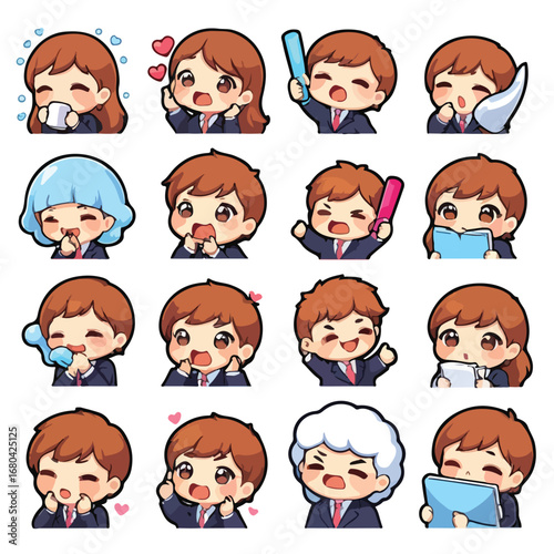 Cute Chibi Bussines Color 1