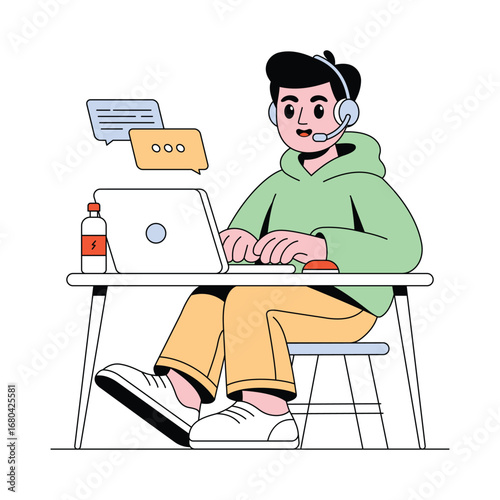 Client Communication Vector illustration. EPS 10 file