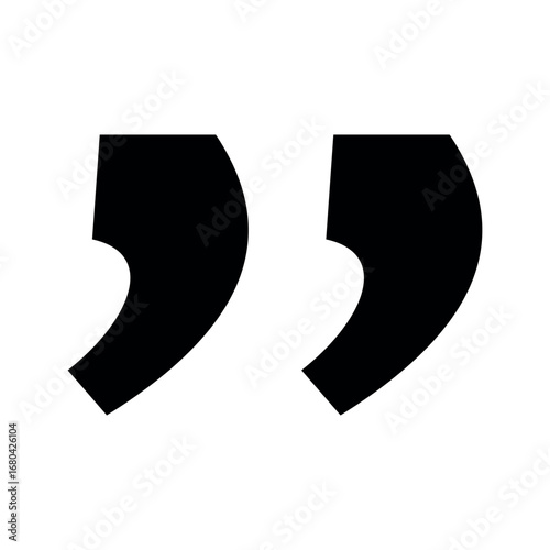 Closing quotation marks punctuation symbol minimal typographic design vector icon