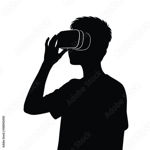 Boy Silhouette Virtual Reality Headset