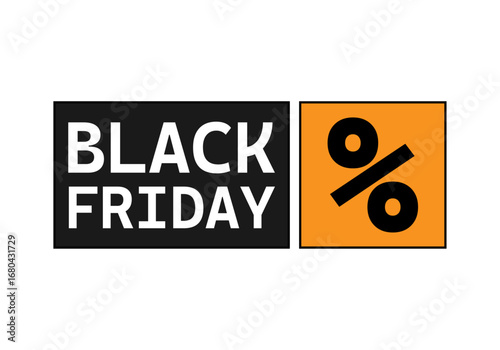 Etiqueta de black friday con porcentaje
