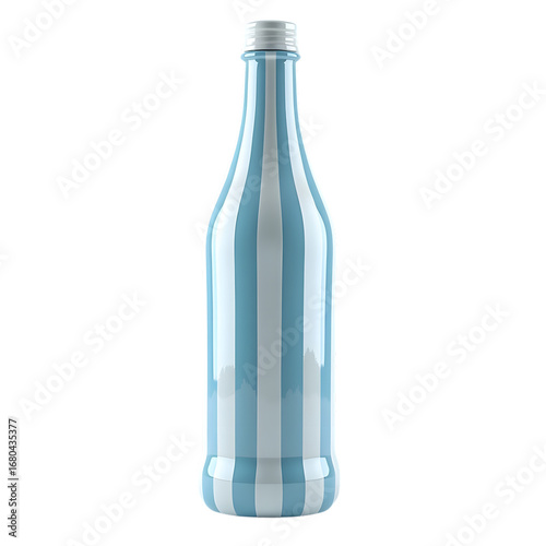 Wallpaper Mural Blue and white striped glass bottle isolated on transparent background Torontodigital.ca