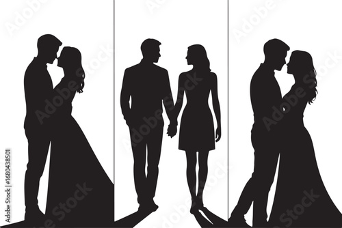 Romantic Couple Silhouette Vector

Loving Pair Silhouette Illustration

Together Forever Silhouette Design