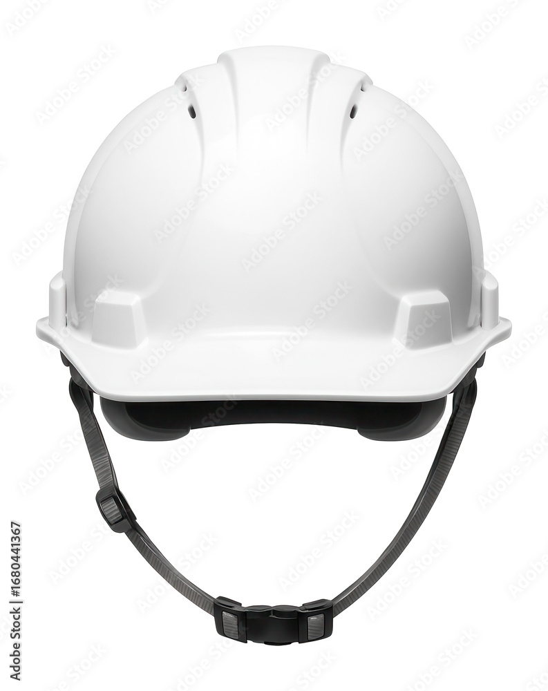 Fototapeta premium White construction helmet with sun protection