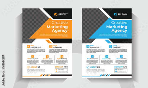 Modern Corporate Marketing Flyer Template. Creative Business Agency Poster Design. Digital Advertising and Branding Layout. 