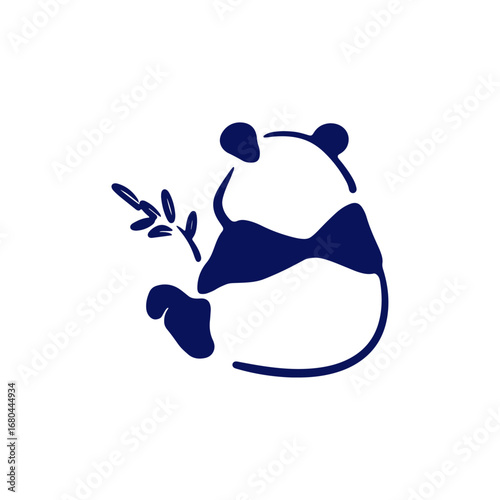 モノクロなパンダの線画イラスト素材
