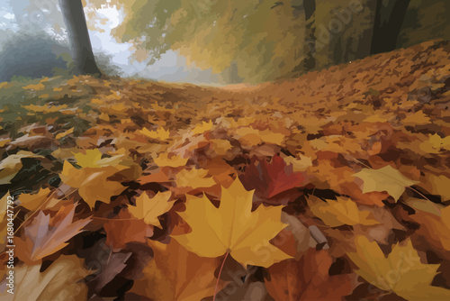 autumn leaves in the forest