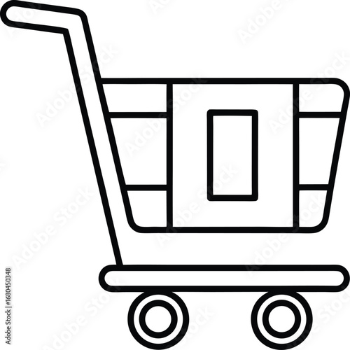 Empty shopping cart icon vector for online shopping and e-commerce