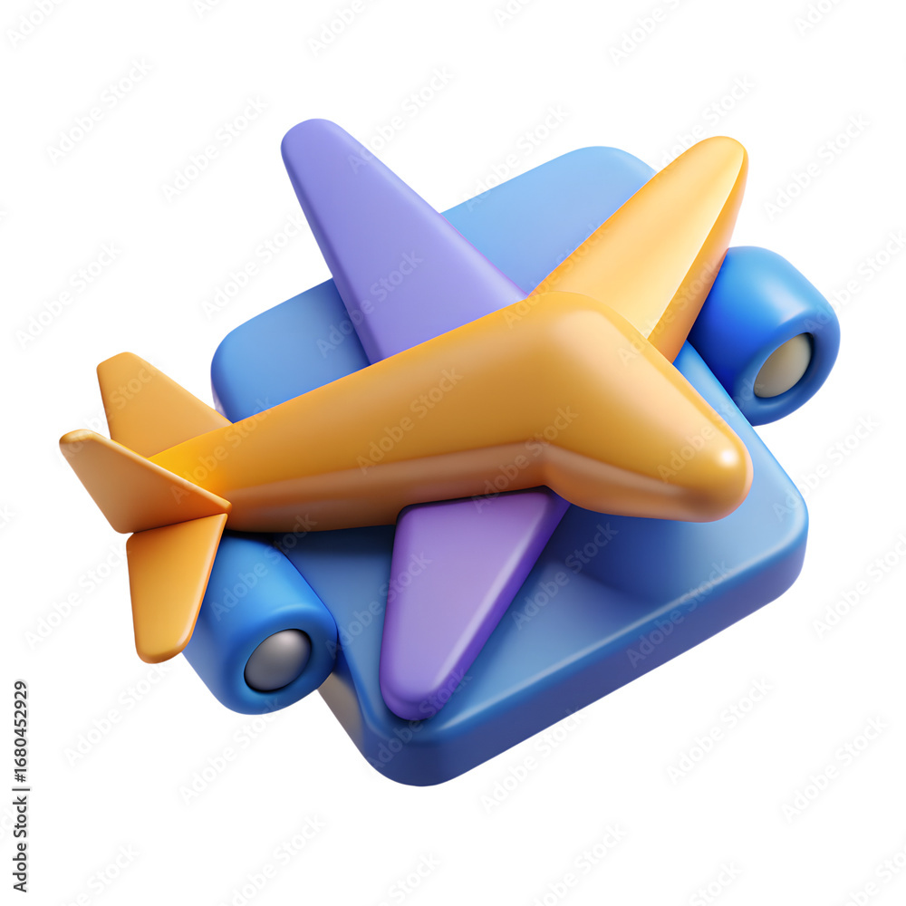 Fototapeta premium 3D isometric passenger plane isolated on white background.