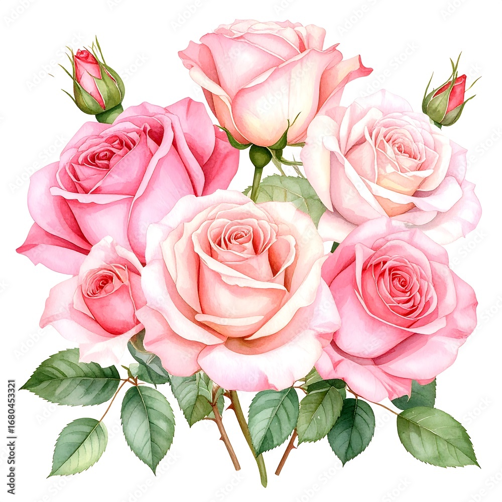 Fototapeta premium Delicate pink roses bouquet