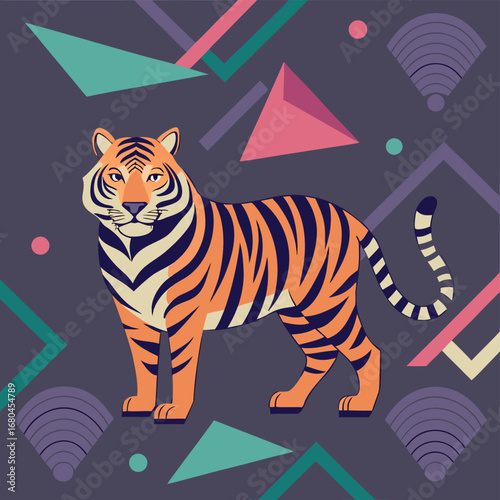 “Seamless Maximalist 90s Neon Tiger and Zebra Animal Print Vector Pattern”