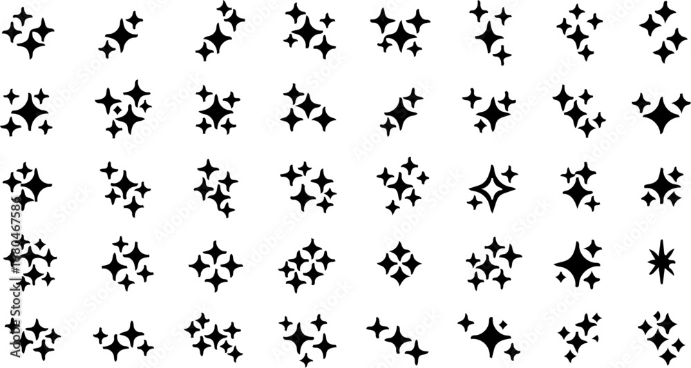 Obraz premium Simple Vector Sparkle and Twinkle Icons Set