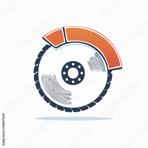 Circular Saw Blade Icon A Graphic Depiction of Power and Precision for Construction and Cutting
