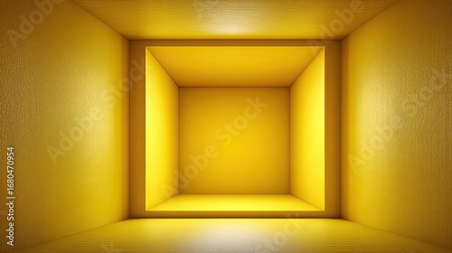 Yellow box room, spotlight on center
