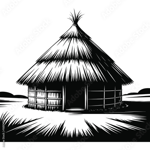 house with a thatched roof