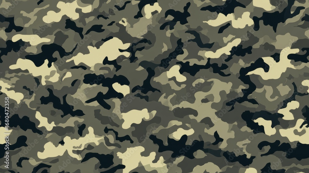 Seamless vector camouflage pattern in military style featuring classic army design with green and brown tones, perfect for tactical textures, hunting gear, outdoor survival equipment, and defense-them