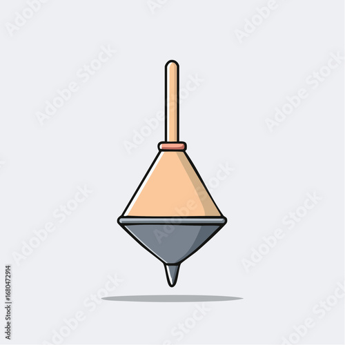 Essential tool for construction and surveying, this classic plumb bob illustration represents precision and vertical alignment in various building and design projects