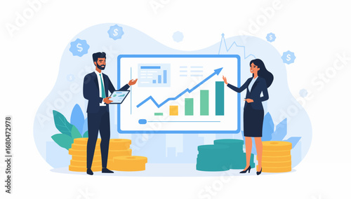 Business Presentation of Growth Trends with Financial Success
