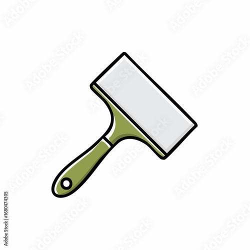 Isolated doodle of a construction scraper, a symbol of craftsmanship for filling, plastering, and home renovation tasks