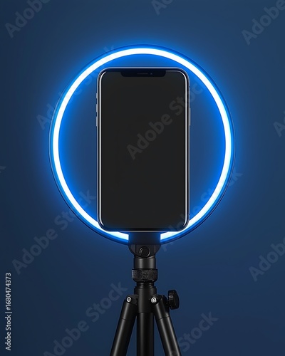 Modern tripod with phone holder high resolution picture