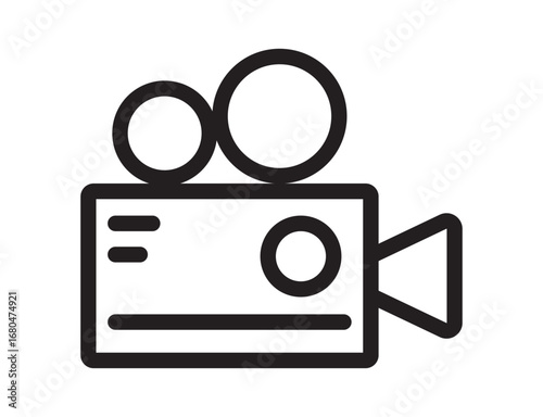 Film strip icon vector illustration for cinema movie production and video editing project.This vector illustration features a minimalist film strip icon, perfect for media, video production, and cinem