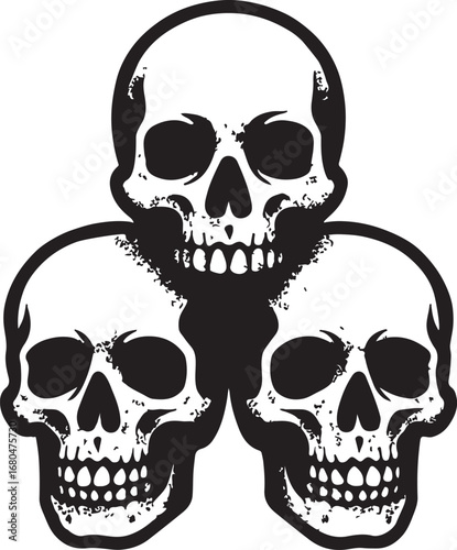 Skulls silhouette death horror and gothic