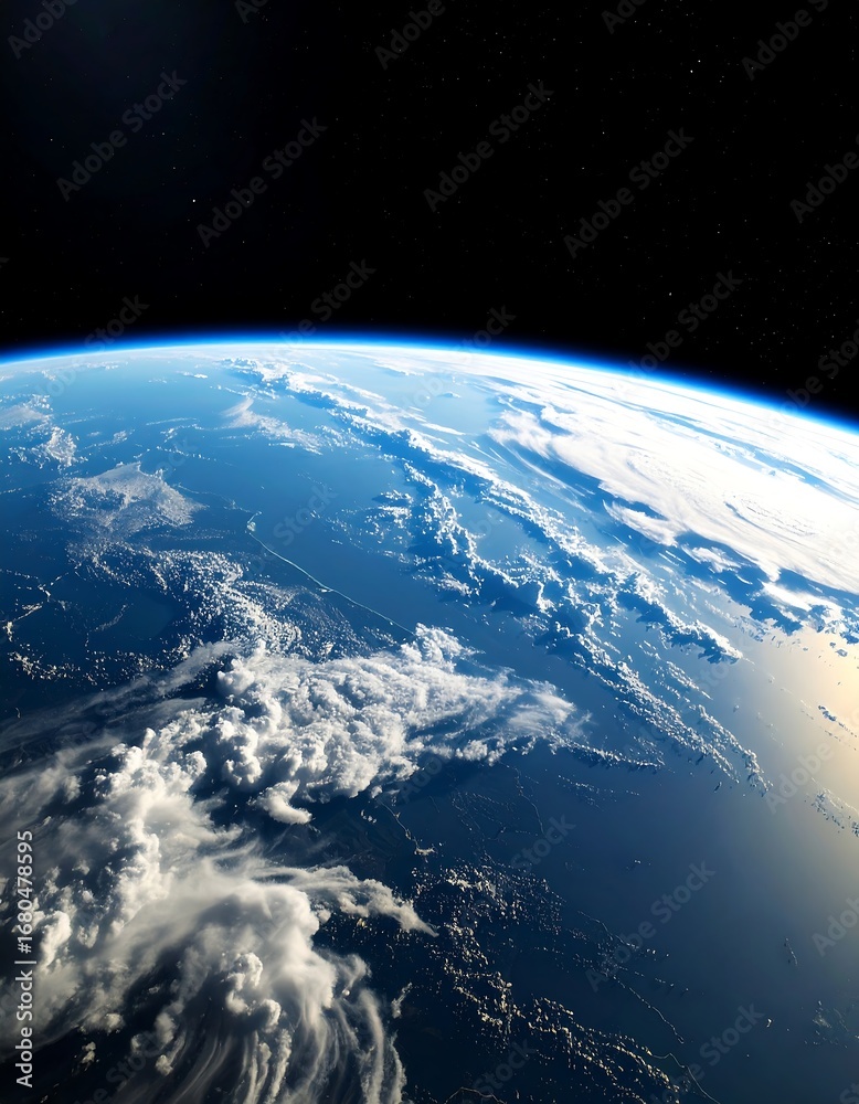 Fototapeta premium Earth from space, with clouds