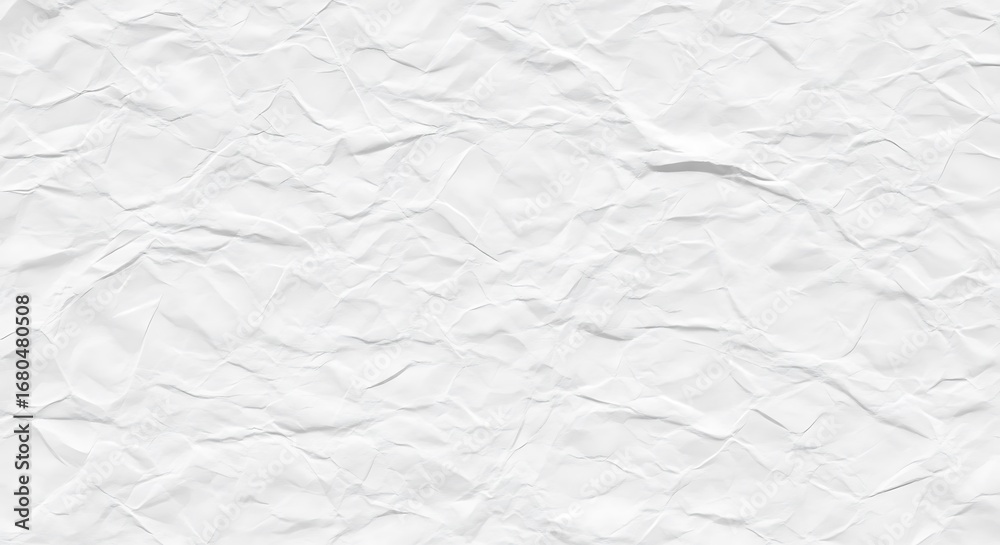 Naklejka premium Closeup of crumpled white paper texture, isolated on white background