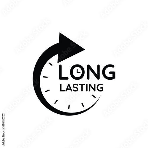 Long lasting icons.Pharma or beauty label for product packaging design.
