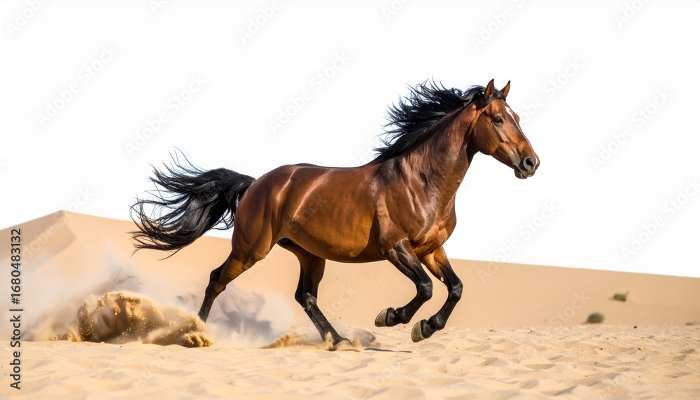 Fototapeta premium White running stallion on a beach or a farm field vector illustration
