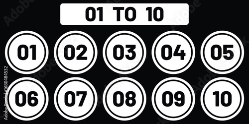 Set of numbers . Number circles set1 to 10 . Set of Round 1-10 numbers icon for education. vector illustration.