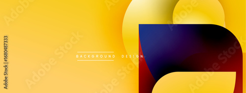 Abstract yellow background. Dynamic curves create modern visual effect. Gradient colors blend smoothly, offering vibrant design.