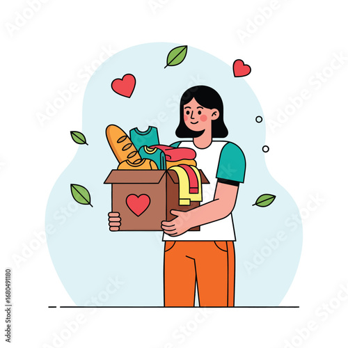 Donation Box Illustration  Kindness, Giving, and Charitable Support