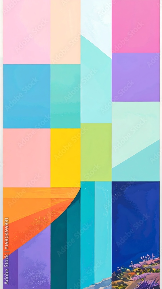Obraz premium Abstract pastel geometric shapes