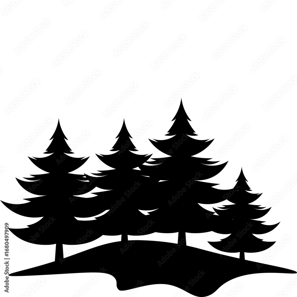 Obraz premium Pine Tree Silhouette 