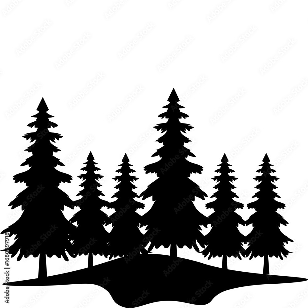 Fototapeta premium Pine Tree Silhouette 