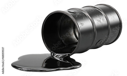 Leaking metal oil drum