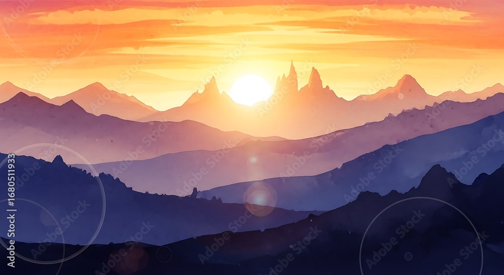 Fototapeta premium Sunrise Mountain Majesty.