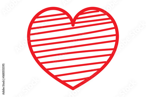 Hand drawn heart symbol illustration. Hand drawn love symbol. Heart line art doodle drawing on transparent png