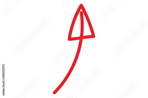 Hand drawn arrow pointing directional arrow isolated, hand drawn arrow upward arrow for highlight and emphasize isolated on transparent png