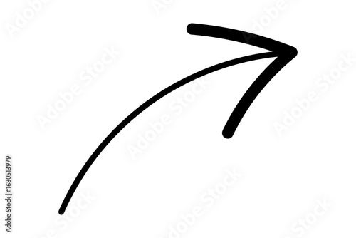 Hand drawn arrow pointing directional arrow isolated, hand drawn arrow upward arrow for highlight and emphasize isolated on transparent png