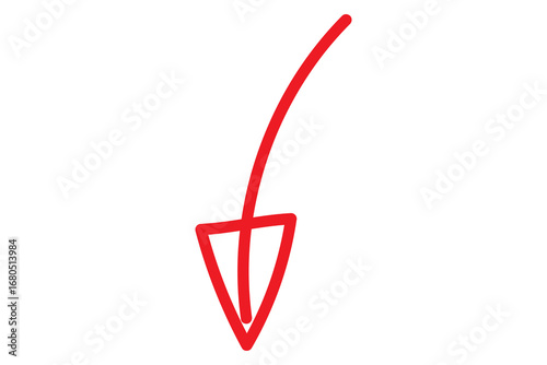 Hand drawn arrow pointing directional arrow isolated, hand drawn arrow upward arrow for highlight and emphasize isolated on transparent png