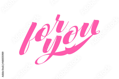 for you - 手書きの筆記体で書いたような、for you（あなたへ）のレタリング（カリグラフィー）によるロゴマーク
