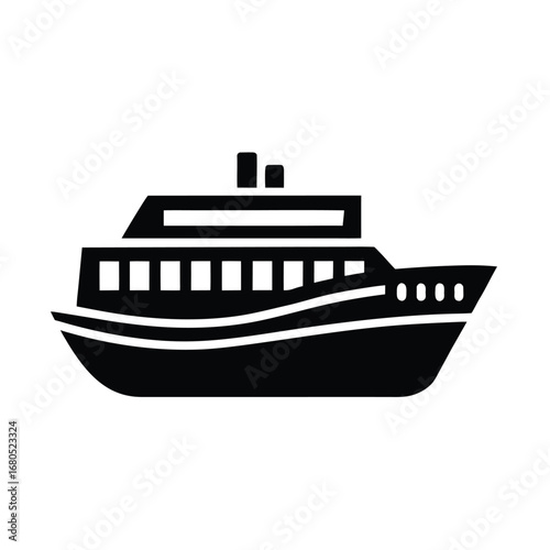 Ferry Boat Icon Vector Illustration