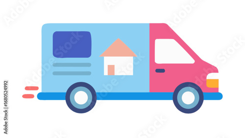 Moving truck delivery service for relocation and shipping company fast transport van for home and business goods
